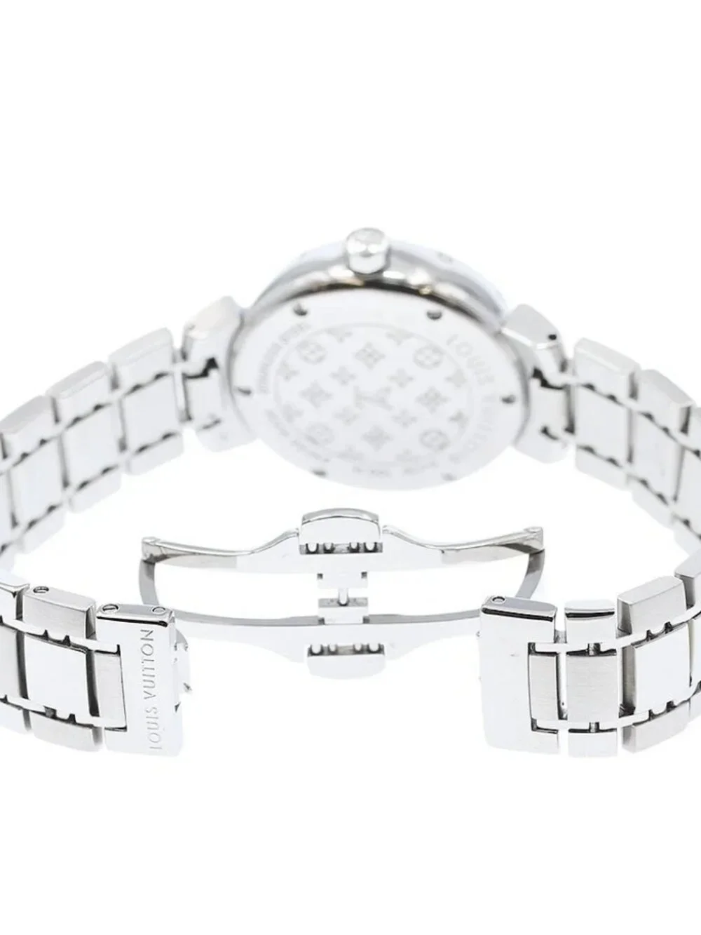 LOUIS VUITTON Tambour Q1211 Date Brown Dial Quartz Ladies Watch_960246